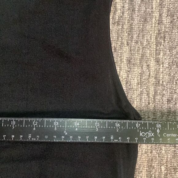 ReBeKah Womens Size Small Collared Shirt and Tank Blouse Set Black Shimmer Sheer - Picture 6 of 7